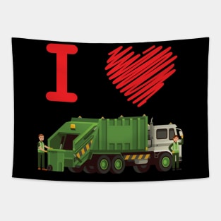 'I Love Garbage Trucks' Awesome Truck Gift Shirt Tapestry