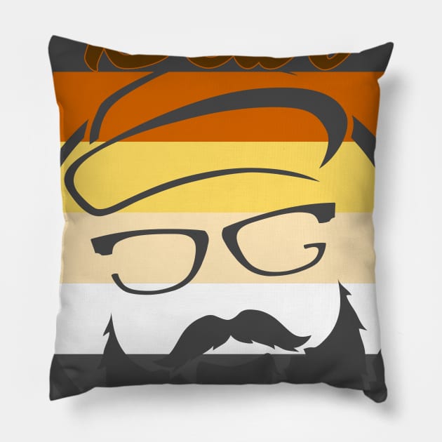 JG Logo Bear Pride Pillow by JayGeeArt