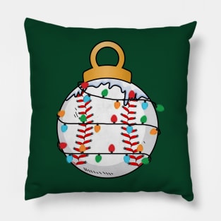 Baseball Christmas Lights Pillow