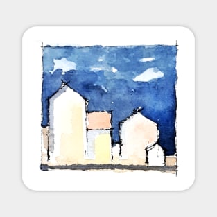 Blue sky and houses Magnet