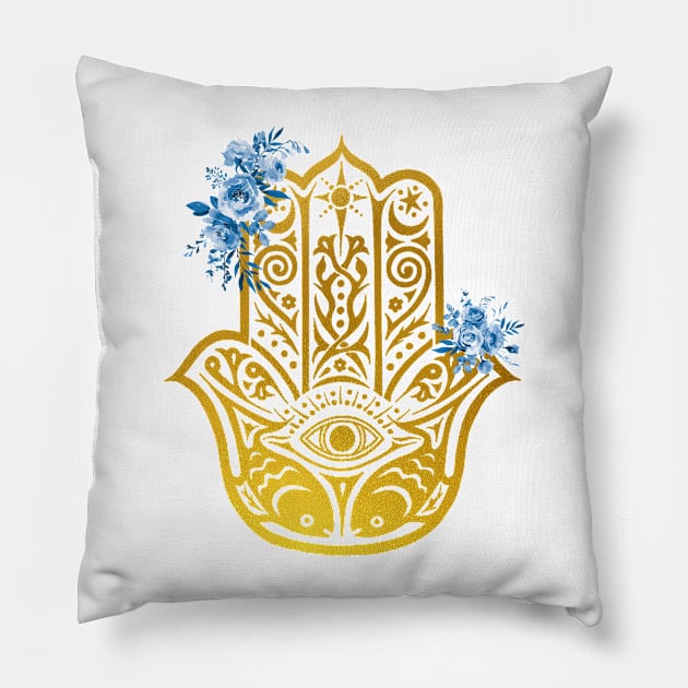 Hamsa Hand Pillow by erzebeth