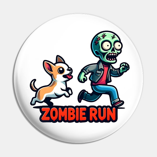 Zombie Run Pin by Rawlifegraphic