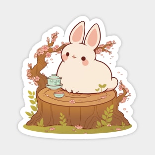 Cherry blossom tea bunny Magnet