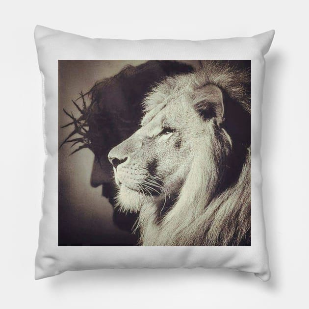 Jesus and Lion Pillow by Rev-y'all-ations