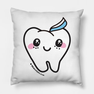 cute tooth cartoon Pillow