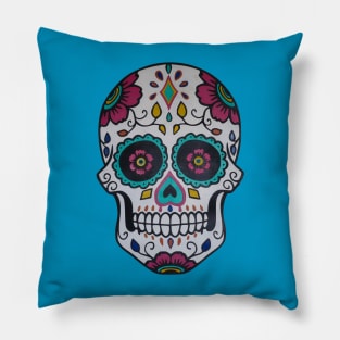 Colorful Sugar Skull Pillow