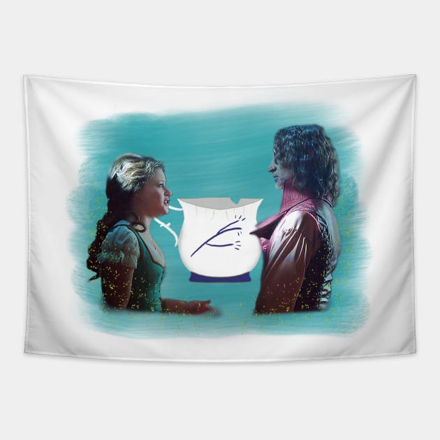 Rumbelle w/ Chipped Cup Tapestry by professionalfangrrl