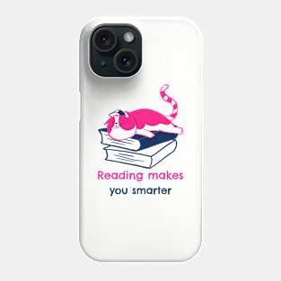 reading makes you smarter- cute lazy cat Phone Case