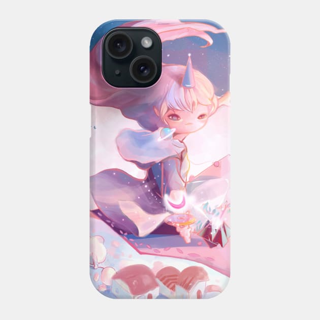 Above the World Phone Case by Miya Gu Art