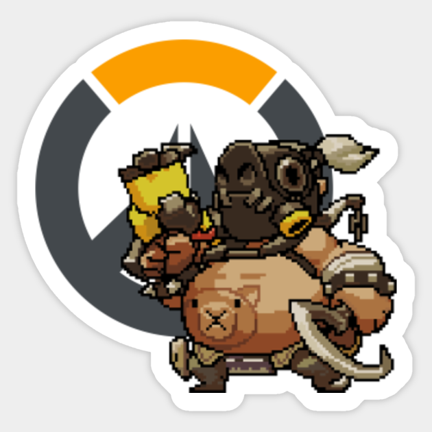 Overwatch 16 Bit Roadhog W Logo Overwatch Sticker Teepublic The game is filled with such fun designs and picking just one was quite tasking, but i went with #roadhog. teepublic