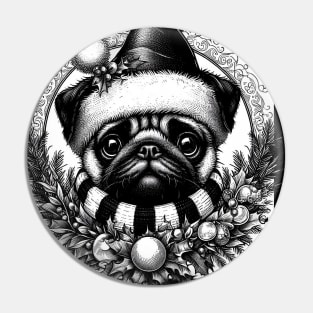 Cute pug Illustration Pin