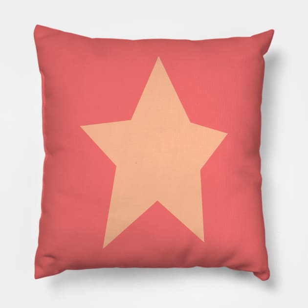 Peach Fuzz Star Pantone Color of the Year 2024 Pillow by ellenhenryart