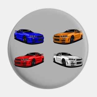 4 x R34 skyline JDM Pin