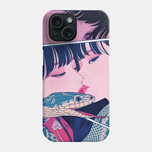 Geisha dragon in water 7203 Phone Case
