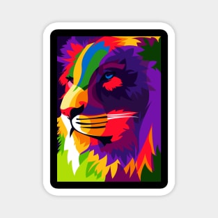 Colorful Lion In Pop Art Design Magnet