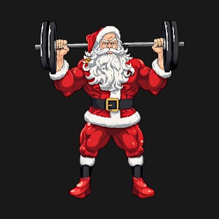 Santa Deadlift Fitness Christmas Funny Gym Xmas Weightlift T-Shirt