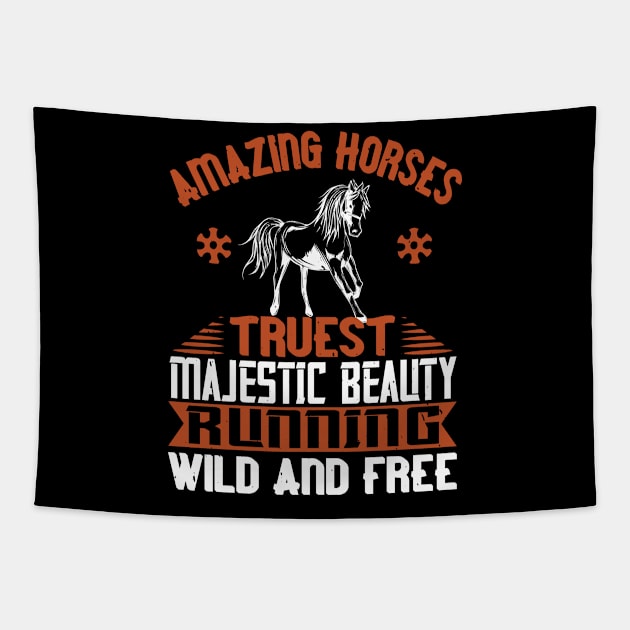 Amazing Horses Truest Majestic Beauty Running Wild And Free Tapestry by HelloShirt Design