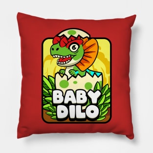 Cute Baby Dilophosaurus Dino Cartoon Pillow