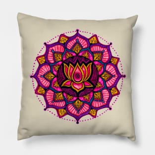 Pink Lotus Mandala Pillow