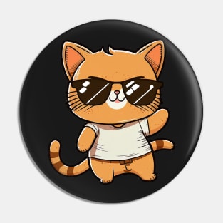 Cat wearing sunglasses swag Pin