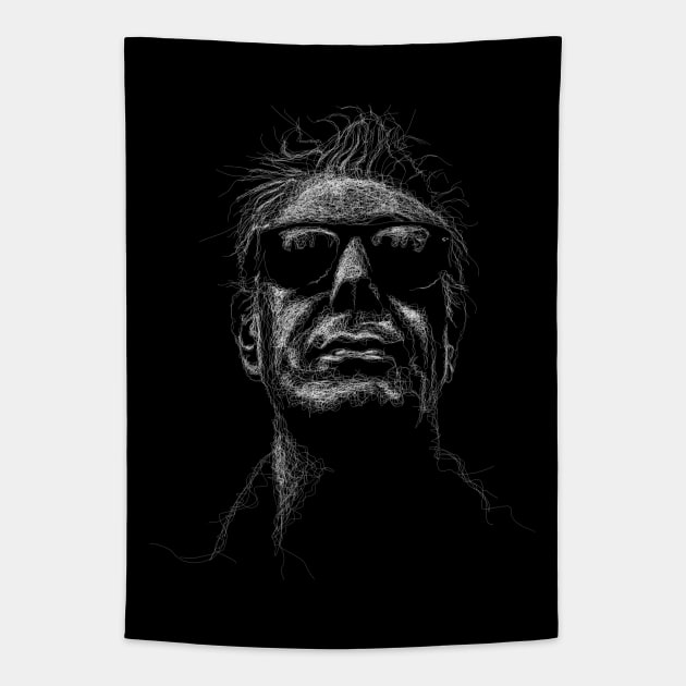 Anthony Bourdain Scribble Tapestry by Alkahfsmart