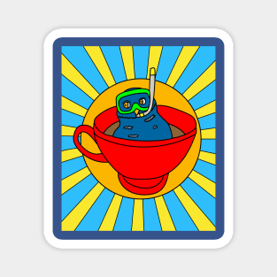 Coffee Cup Bathing Drinking Crazy Magnet