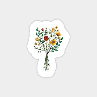 Wildflowers - Red/Orange Magnet