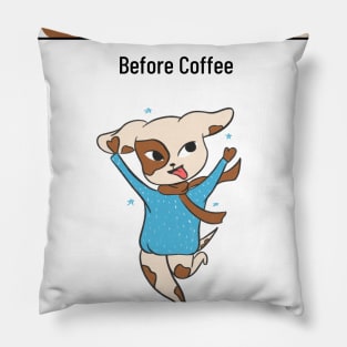 Before Coffee and After Coffee Effects Pillow