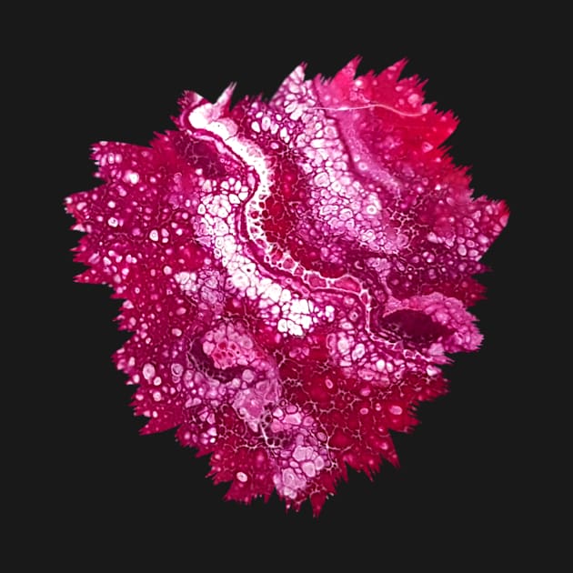 Dark Pink Cells Acrylic Pour Painting by Designs_by_KC