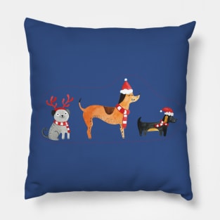 Christmas dogs Pillow