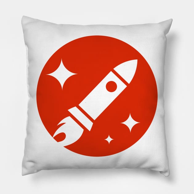 Red Rocket Symbol Pillow by MOULE