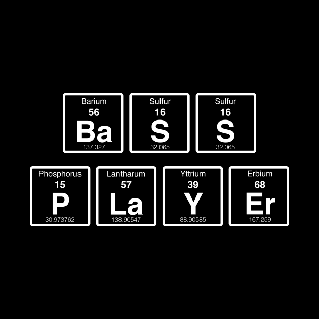 Funny BASS PLAYER periodic elements bassist gift by star trek fanart and more