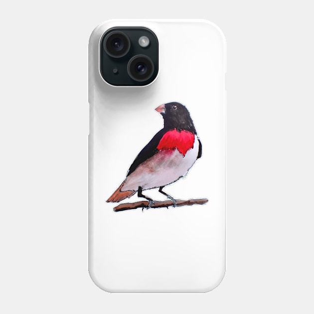 Rose Breasted Grosbeak Bird Phone Case by julyperson