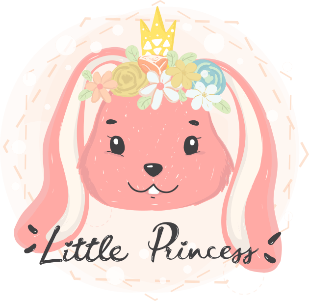 Cute little pink bunny princess with flower crown for little princess Kids T-Shirt by Janatshie