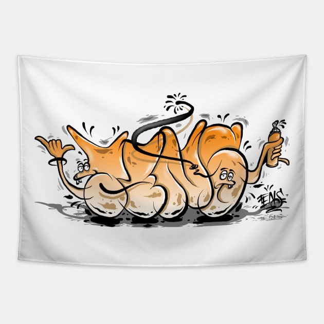 GRAFITTI TENS Tapestry by TENSTUDIOART