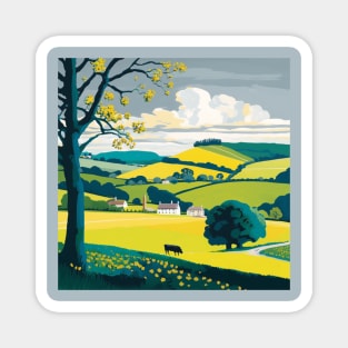 Farm House with Rolling Hills Magnet