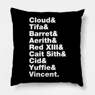 Final Fantasy 7 Characters (White Text) Pillow