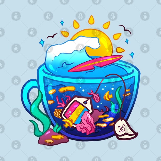 Pride Flag Teacup - Coral Reef Pansexual by heysoleilart