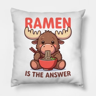 Moose Eating Ramen Noodles Food Pillow