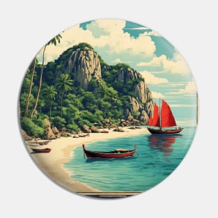 Koh Tao Thailand Vintage Retro Travel Tourism Pin