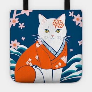 Stylized Japanese Cat Tote