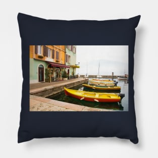 Castelletto Waterfront on Lake Garda in Italy Pillow