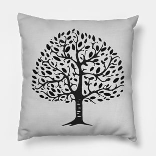 Black Abstract Tree Pillow