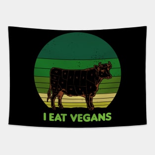 I Eat Vegans - Carnivore Vintage Sunset Tapestry