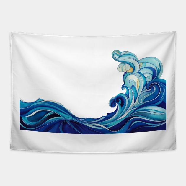 wave painting art Tapestry by iambolders