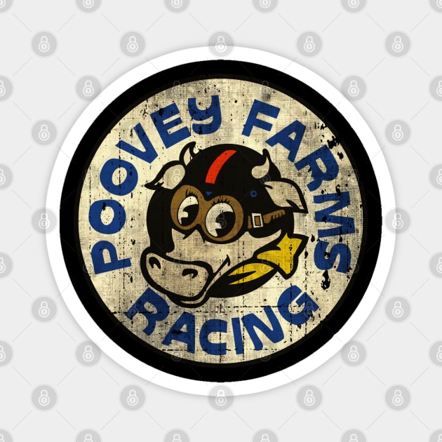 Vintage Poovey Farms Racing Magnet by Niko Neon