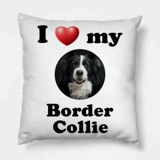 I Love My Border Collie Pillow