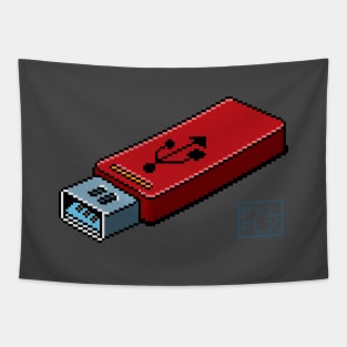 Isometric Pixel Art USB Tapestry