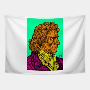 FRIEDRICH SCHILLER ink and acrylic portrait Tapestry