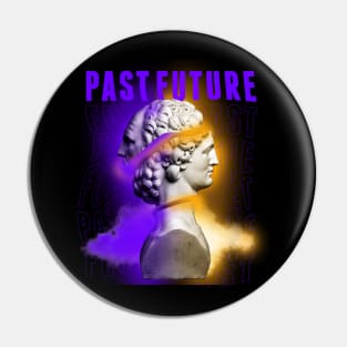 Janus Mythology Vaporwave Purple and Orange Pin